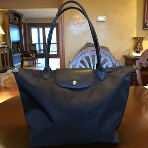 Longchamp Large Black Nylon Tote